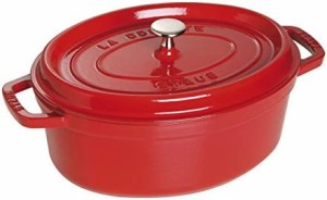 staub ストウブ 「 ピコ ココット オーバル チェリー 23cm 」 両手 鋳物 ホーロー 鍋 IH対応 【日本正規販売品】 La Cocotte Oval 40509-