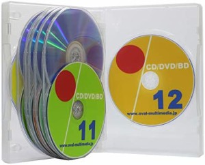 オーバルマルチメディア 27mm厚12枚収納DVDトールケースクリア2個 CD/DVD/ブルーレイケースとして最適