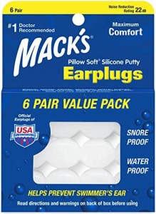 Mack's Pillow Macks Pillow Soft シリコン耳栓 6ペア NRR22 #7 透明【正規輸入品】