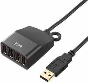 サンワサプライ 延長用4ポートUSB2.0ハブ バスパワー ブラック USB-HEX406BK