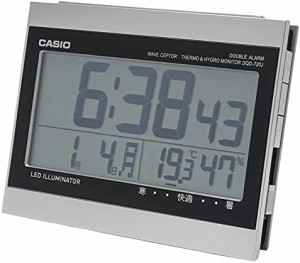 CASIO(カシオ) 目覚まし時計 電波 シルバー デジタル ダブルアラーム 温度 湿度 カレンダー 表示 DQD-720J-8JF