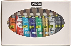 ペベオ(Pebeo) ガラス用水性アクリル絵具（オーブン焼成）ヴィトレア160 アウトライナー20mlｘ10色アソートセット