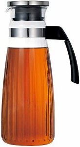 iwaki(イワキ) 耐熱ガラス ピッチャー 冷水筒 楕円型 1.3L オーバルサーバー 麦茶 お茶 ポット KT297K-SV