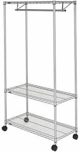 [ドウシシャ]ルミナス ワードローブ 棚板付き 耐荷重250kg ポール径25mm 幅90×奥行46×高さ180cm NLH9018-3