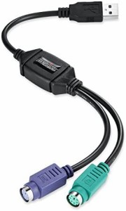 Perixx PERIPRO-401 PS/2 to USB 変換アダプター KVM スイッチ対応 USB IC内蔵 ブラック