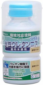 和信ペイント 水性ウレタンニス 透明クリヤー 130ml 屋内木部用 ウレタン樹脂配合 低臭・速乾