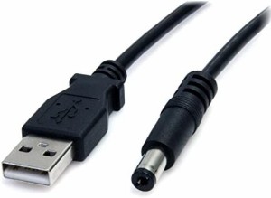StarTech.com USB - 5V DC電源供給ケーブル 2m DCプラグ(外形5.5m/内径2.1mm) USB2TYPEM2M