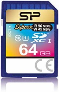 シリコンパワー SDXCカード 64GB class10 UHS-1対応 読込90MB/s 書込45MB/s アダプタ付 Superior SP064GBSDXCU1V10