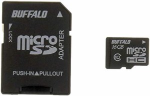 BUFFALO Class10 microSDHCカード SD変換アダプター 16GB RMSD-16GC10AB