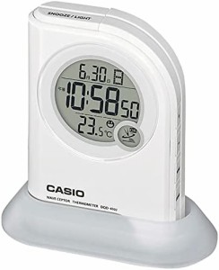 CASIO(カシオ) 目覚まし時計 電波 デジタル ウェーブセプター 懐中電灯 機能 温度 カレンダー 表示 ホワイト 10.3×7.2×2.4cm DQD-410J-