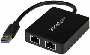 StarTech.com USB 3.0 -2ポートギガビットイーサネットLANアダプタ USBポート付き USB32000SPT