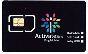 Softbank専用 iPhone4,iPhone4S アクティベーション用 microSIMサイズ アクティベートカード Kingmobile ブラック 6004