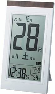 ADESSO(アデッソ) 日めくり電波時計 デジタル 置き掛け兼用 六曜 温度 湿度 日付 曜日表示 記念日設定機能付き ホワイト KW9254