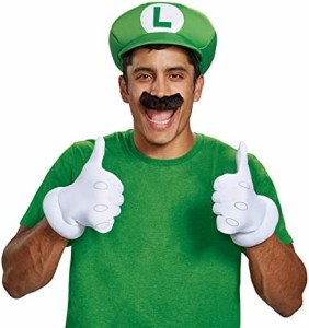 Super Mario Bros. - Luigi Hat And Mustache Kit スーパーマリオブラザーズ - ルイージ帽子と口ひげキット♪ハロウィン♪クリスマス♪On