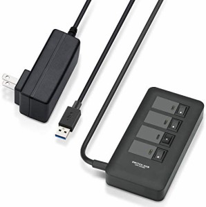 エレコム USB3.0 ハブ 4ポート ACアダプタ付 セルフ/バス両対応 マグネット付 電源スイッチ ブラック U3H-S409SBK