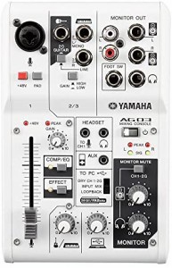 ヤマハ YAMAHA ウェブキャスティングミキサー オーディオインターフェース 3チャンネル AG03 インターネット配信に便利な機能付き 音楽制