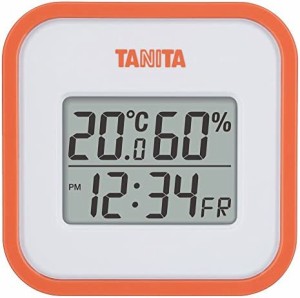 タニタ 温湿度計 時計 カレンダー 温度 湿度 デジタル 壁掛け 卓上 マグネット オレンジ TT-558 OR