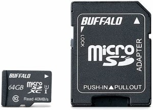 BUFFALO UHS-I Class1 microSDカード SD変換アダプター付 32GB RMSD-032GU1SA