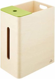 ヤマト工芸 ティッシュボックス ゴミ箱付き 木製 YK15-005 Double D＜ライトグリーン＞♪ ナチュラル雑貨 北欧風 シンプル 日本製 おしゃ