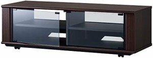 ハヤミ NRシリーズ 32~50Ｖ型対応 ダークブラウン木目調のガラス扉付きテレビ台 NR-622 幅119cm