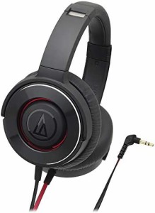 audio-technica SOLID BASS ポータブルヘッドホン 重低音 ブラックレッド ATH-WS550 BRD