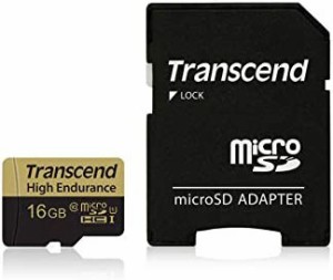 トランセンド 高耐久 microSDカード 16GB MLCフラッシュ搭載 ドライブレコーダー セキュリティカメラ用 SDカード変換アダプタ付【データ