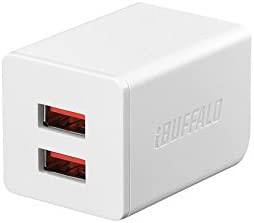 BUFFALO USB充電器 2.4A急速 USB×2 オートパワーセレクト搭載 ホワイト BSMPA2402P2WH (対応機種)iPhone7,iPhone7Plus,Nintendo classic