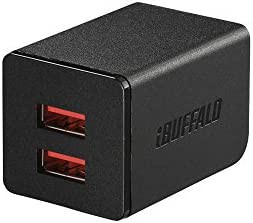 BUFFALO USB充電器 2.4A急速 USB×2 オートパワーセレクト搭載 ブラック BSMPA2402P2BK (対応機種)iPhone7,iPhone7Plus,Nintendo classic