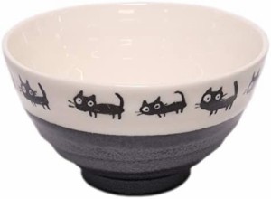 夫婦茶碗 黒ねこ黒飯碗 [11.2 x 6.5cm] 料亭 旅館 和食器 飲食店 業務用