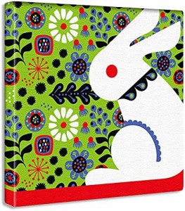 北欧 ウサギ アートパネル 15cm × 15cm Sサイズ 日本製 ポスター おしゃれ インテリア 模様替え リビング 内装 動物 カラフル ポップ フ