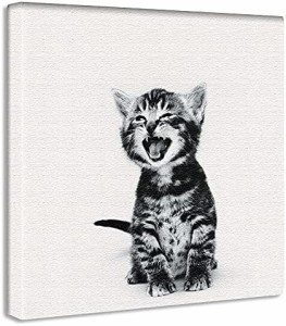 猫 動物 アートパネル 57cm × 57cm Lサイズ 日本製 ポスター おしゃれ インテリア 模様替え リビング 内装 モノクロ 自然 シンプル ファ
