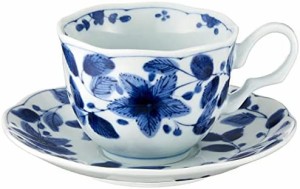 美濃焼 コーヒー碗皿 5客セット 染花絵 797-57-36E(5)