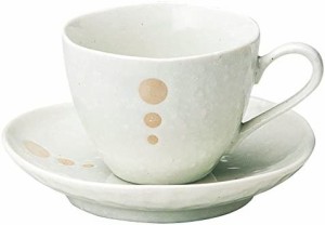 宗峰窯 コーヒーカップ ドット カップアンドソーサー 白 カップ:φ8.3×6.5cm(200cc) ソーサー:φ13.5×2.7cm 751-52-463
