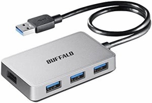 BUFFALO PS4対応 USB3.0 バスパワー 4ポートハブ シルバー 設計 マグネット付き BSH4U305U3SV 【Windows/Mac/PS3対応】