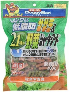 ドギーマン 犬用おやつ ヘルシーエクセル 低脂肪ササミ&21種の野菜ジャーキーフード 野菜 400グラム (x 1)