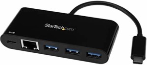 StarTech.com USB Type-C接続3ポート増設USB 3.0ハブ RJ-45ギガビットイーサネット対応 USB給電対応 USB-C - 3x USB-A HB30C3AGEPD