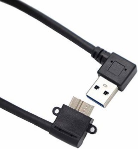 ViViSun USB 3.0変換ケーブル L型 タイプA オス-マイクロタイプB オス A-MicroB スーパースピードデータ5Gbps転送?同期充電ケーブル (右