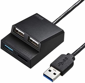 サンワサプライ USB3.0+USB2.0コンボハブ カードリーダー付き(ブラック) USB-3HC315BK