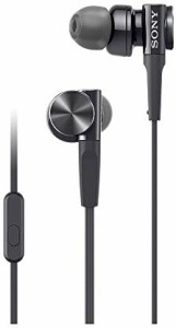 ソニー イヤホン 重低音モデル MDR-XB75AP : カナル型 リモコン・マイク付き ブラック MDR-XB75AP B