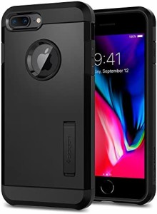 【Spigen】 iPhone8 Plus ケース / iPhone7 Plus ケース 米軍MIL規格取得 耐衝撃 スタンド機能 タフ・アーマー2 055CS22246 (ブラック)