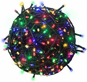 RPGT 300 LEDs 4色ミックスカラー32メートルのダークグリーンワイヤ クリスマスツリーイルミネーションライト30V安全低電圧 8つのモード