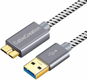 usb a-microb,CableCreation USB 3.0 Type A to Micro USBケーブル スーパースピードショート編組USB 3.0 - Micro USBコード 外付けハー