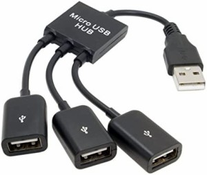 Xiwai USB 2.0 - 3ポートハブケーブル バス電源 ノートパソコン PC マウス フラッシュディスク