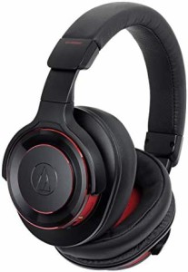 audio-technica SOLID BASS ノイズキャンセリングワイヤレスヘッドホン 重低音 ハイレゾ音源対応 最大30時間再生 ブラックレッド ATH-WS9