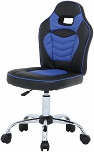 不二貿易 子供用 レーシングチェア ブルー 高さ調整 学習椅子 60701