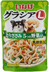 いなば ドッグフード グラシアL とりささみ 5つの野菜入り 280g×6個 (まとめ買い)