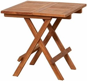 クロシオ チークテーブル 幅50cm 折りたたみ式 木製 サイドテーブル カントリー調 055000