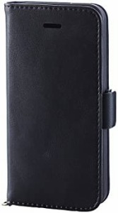 エレコム iPhone SE ケース 手帳型 レザー サイドマグネット スタンド 【カード収納ポケット付き】 iPhone 5s / 5対応 ブラック PM-A18SP