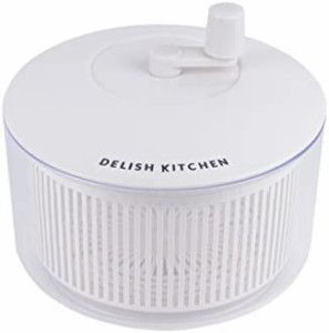 DELISH KITCHEN パール金属 サラダスピナー 野菜水切り ホワイト 外径18.5×高さ15cm 野菜水切り器 CC-1343