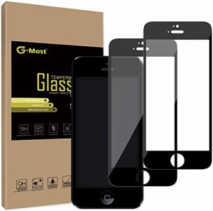 【2枚セット】 G-MOST から出品 iPhone SE/5S/5/5C 用 強化ガラス液晶保護フィルム [素材旭硝子] 全面保護/飛散防止/硬度9H/自動吸着/気